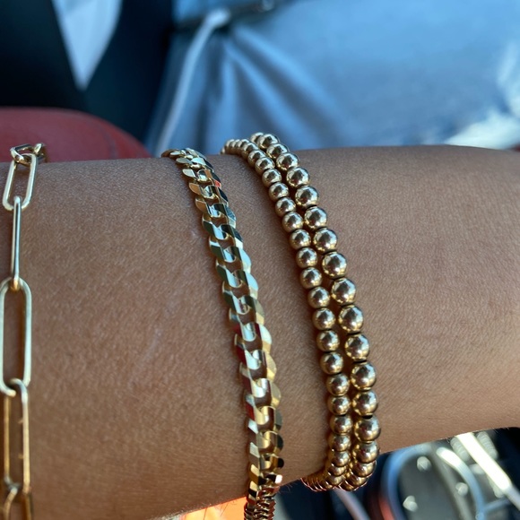 Jewelry - 5mm 14k yellow gold Cuban concave Bracelet 7.5"